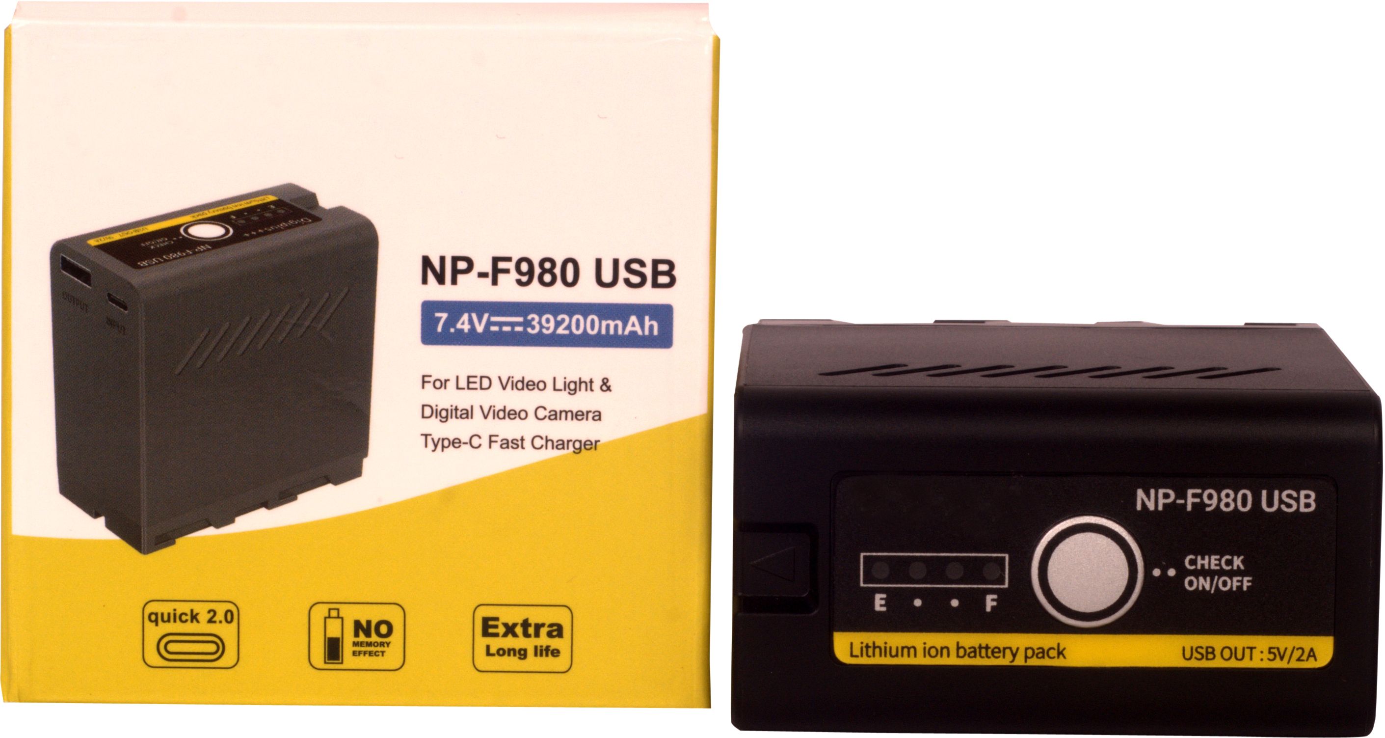 IJJA NP-F980 camera rechargeable Lithium battery (39200 Mah) for Camera video lightCamera Battery Charger-image-17