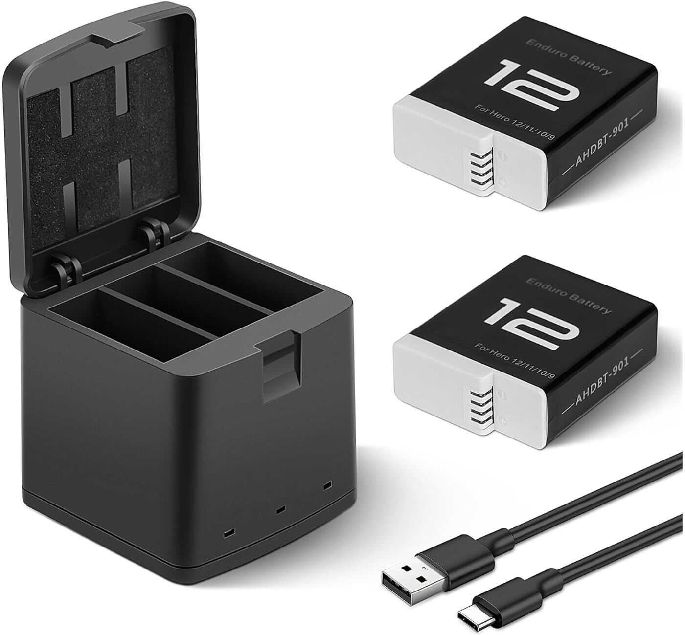 capo 3-Slot USB Battery Charger Compatible with Hero 12 camera Camera Battery Charger-picture-27