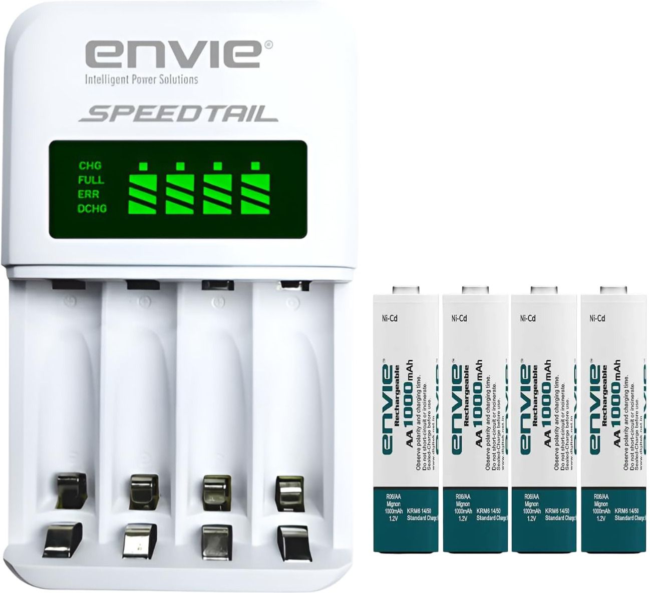 Envie SPEEDTAIL ECR-99 + 4xAA 1000 Ni-CD rechargeable Camera Battery Charger-image-7