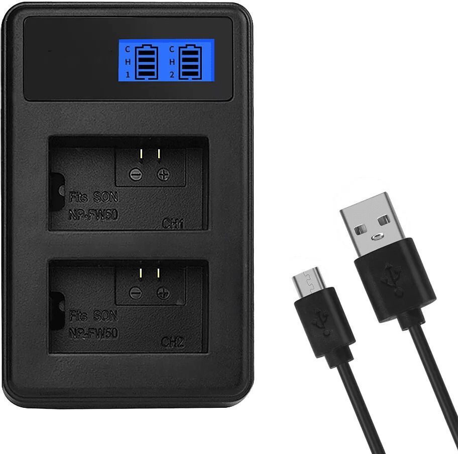 Dijiiplus NP-FW-50 Dual LED Charger NEX-3 NEX-5 NEX-6 NEX-7 NEX-C3 NEX-F3 SLT-A33, SLT-A37 Camera Battery Charger-image-46