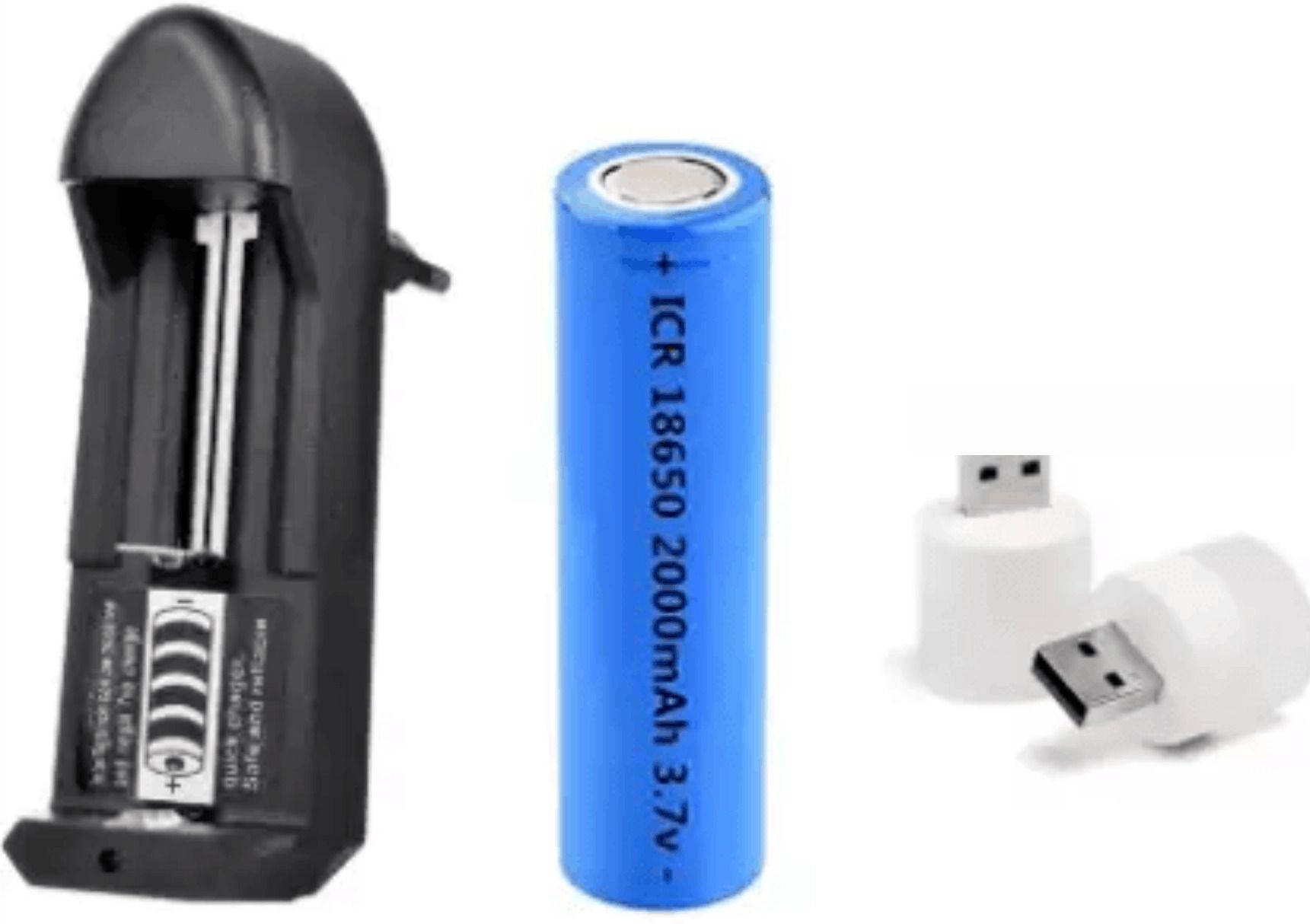 eronic LITHIUM BATTERY CHARGER 1 PCS WITH 2 PCS USB BULB FREECamera Battery Charger