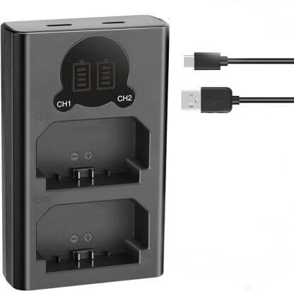 Picmaa EN-EL-15 dual type c ultra fast charger with LCD display Camera Battery Charger image 1