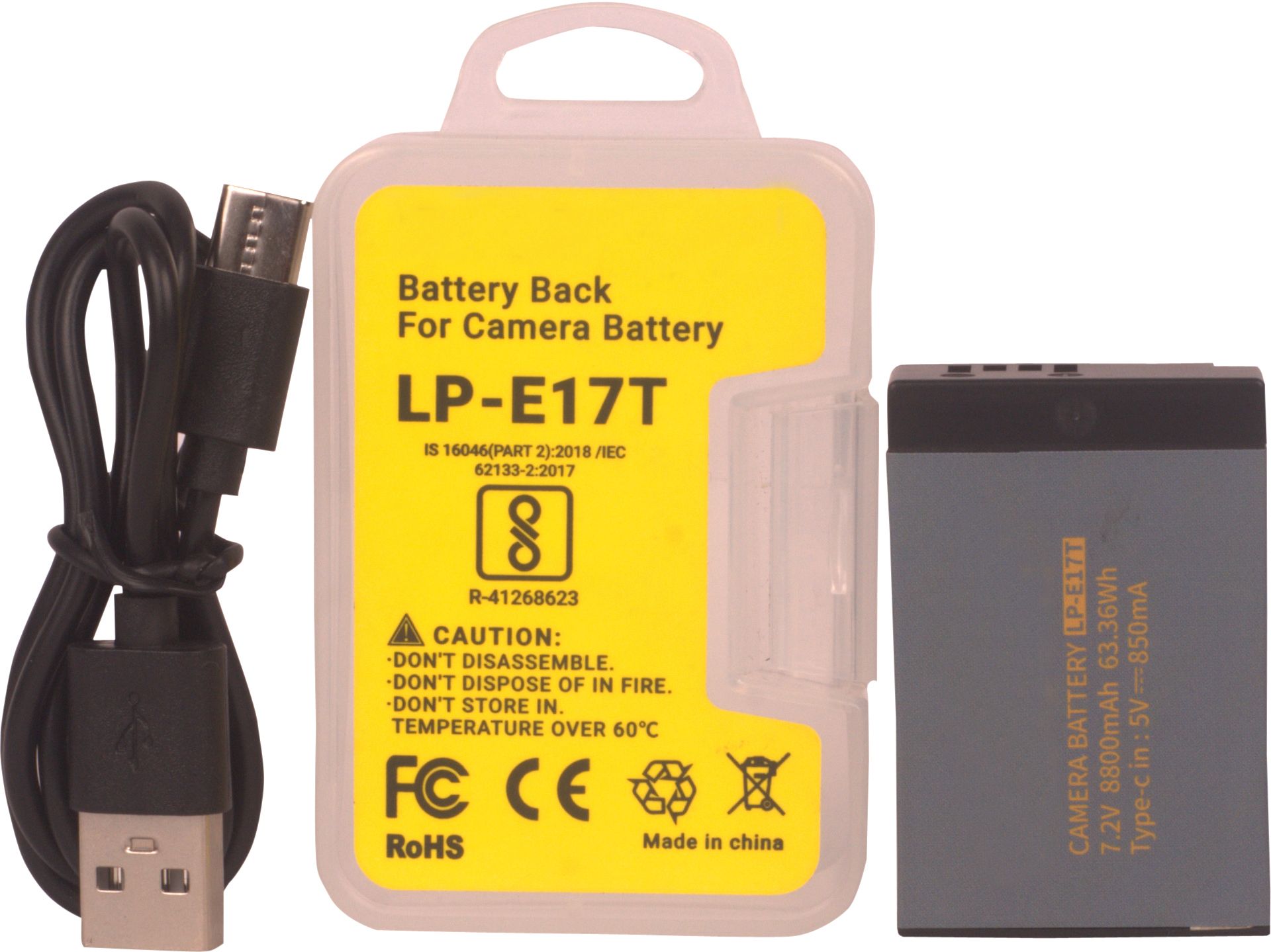 IJJA LPE-17T (7800 Mah) battery with Type c charging USB for Lpe17 Camera Battery Charger-image-4