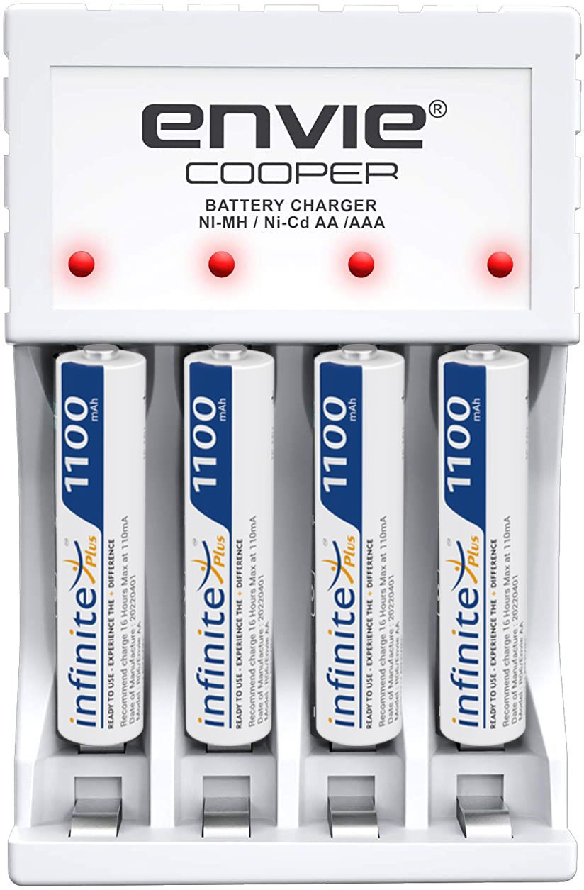 Envie Fast Charger ECR 20MC with AAA Rechargeable Batteries | For AA & AAA Ni-Cd & Ni-mh Rechargeable Batteries With LED Indicator | Compatible with Power Banks Travel AdapterCamera Battery Charger
