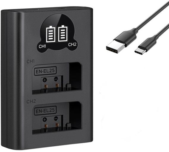 Picmaa EN-EL25/El-25A dual Type C charging USB with LCD display for nikon Camera Battery Charger-image-39