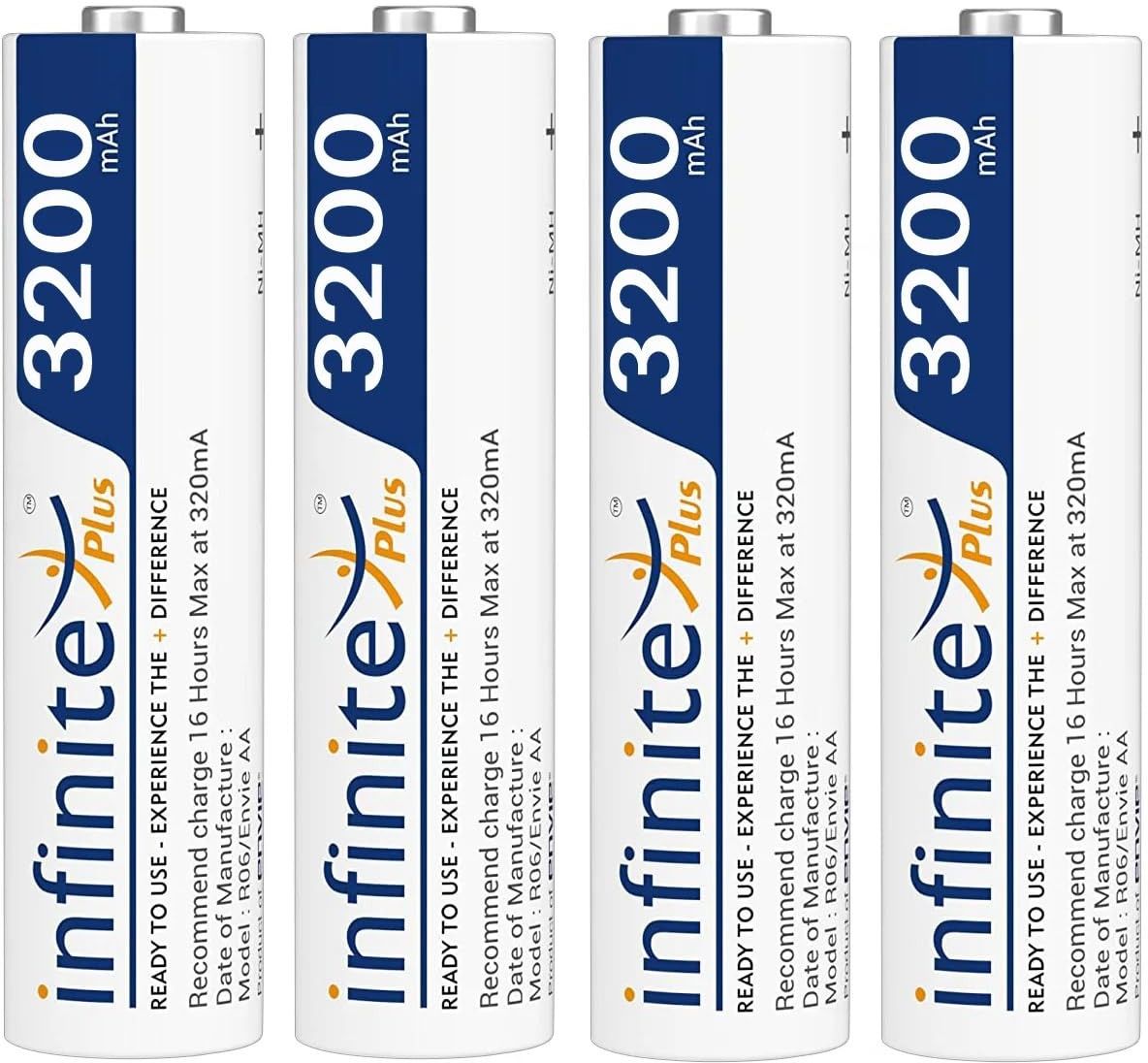3200 mAh AA x 4 Ni-MH Infinite Plus High Capacity Rechargeable Ready to Use Battery-image-35