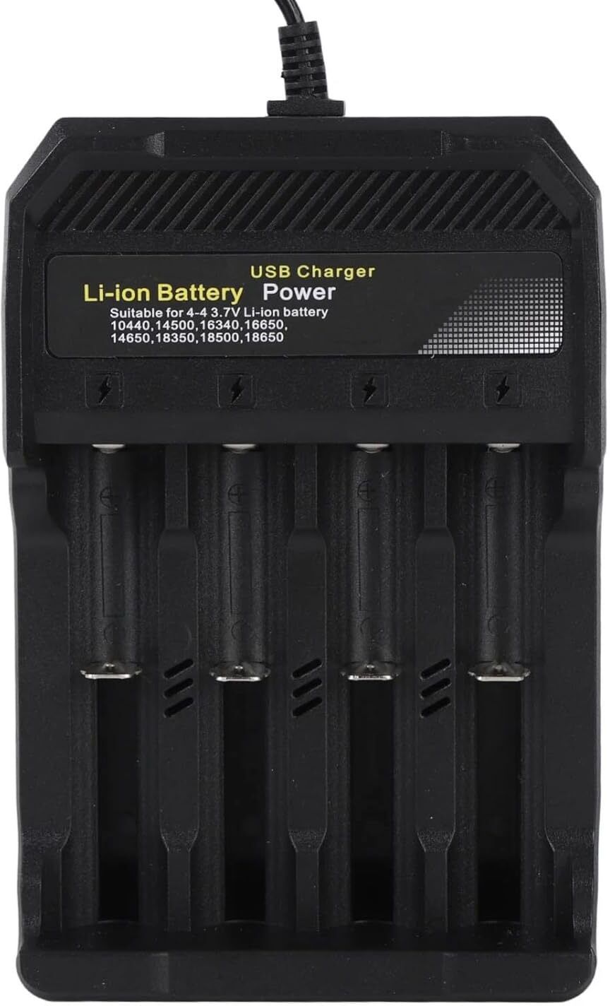 fotokina 4-Slot USB Smart Battery Charger for 3.7V Li-ion Rechargeable Batteries Camera Battery Charger-image-22