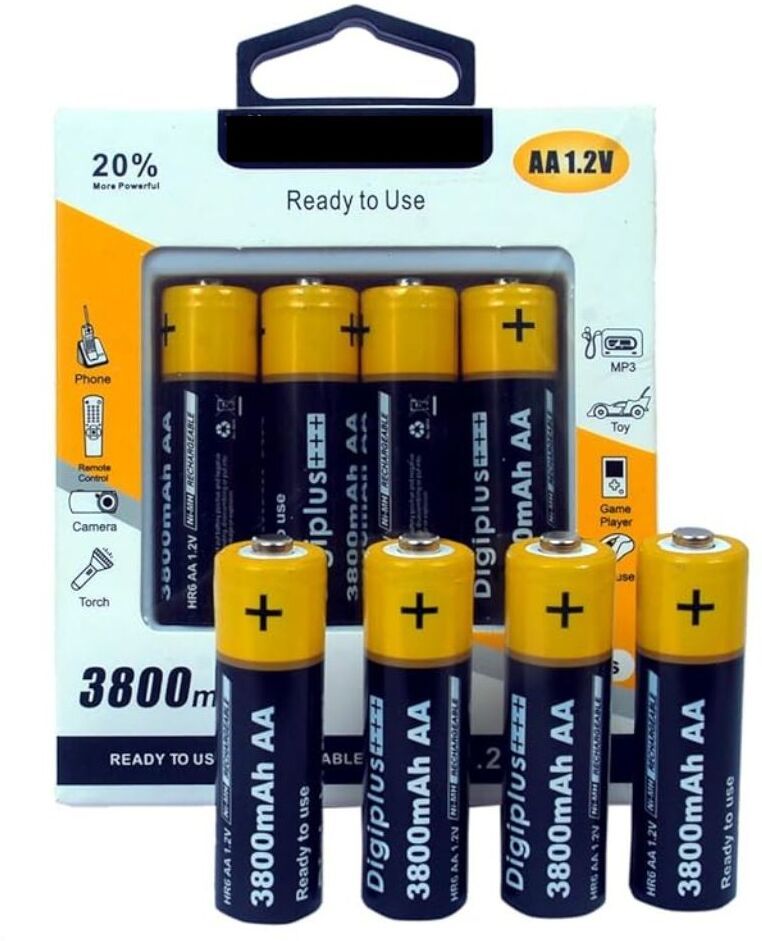 Camstuffs camera flashlight 3800mAh Rechargeable AA Cell battery – Pack of 4 | Camera Battery Charger-image-6