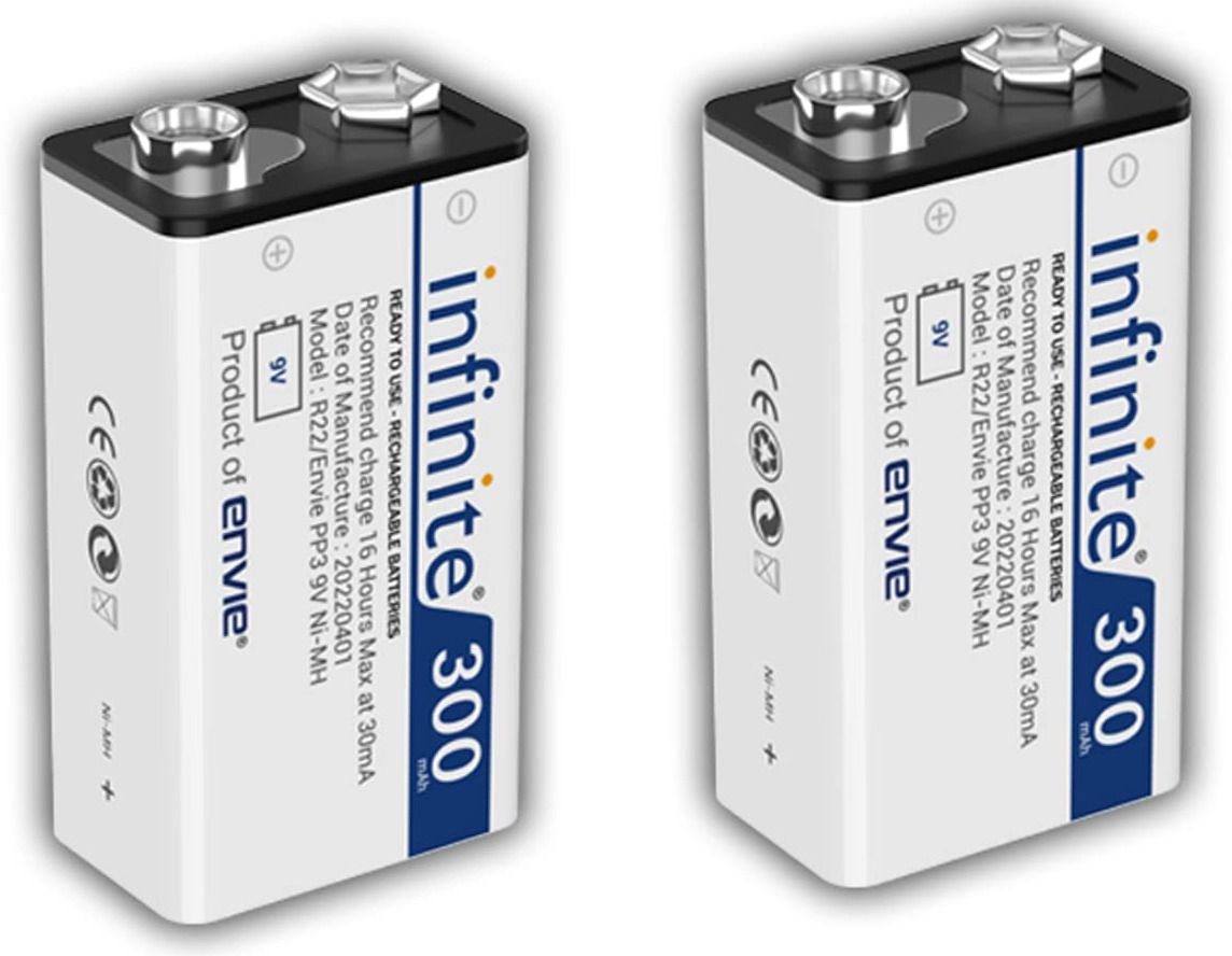 Envie 9V Infinite Ni-MH 300mAh Ready to Use Pack of 2 Camera Battery Charger-image-28