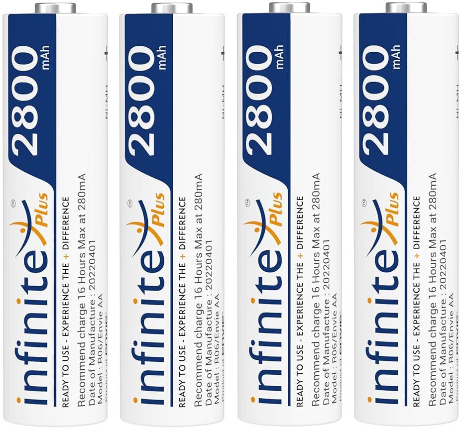 Envie 2800mAh Ni-MH AA High Capacity Rechargeable Battery Ready to Use (Pack of 4)Camera Battery Charger