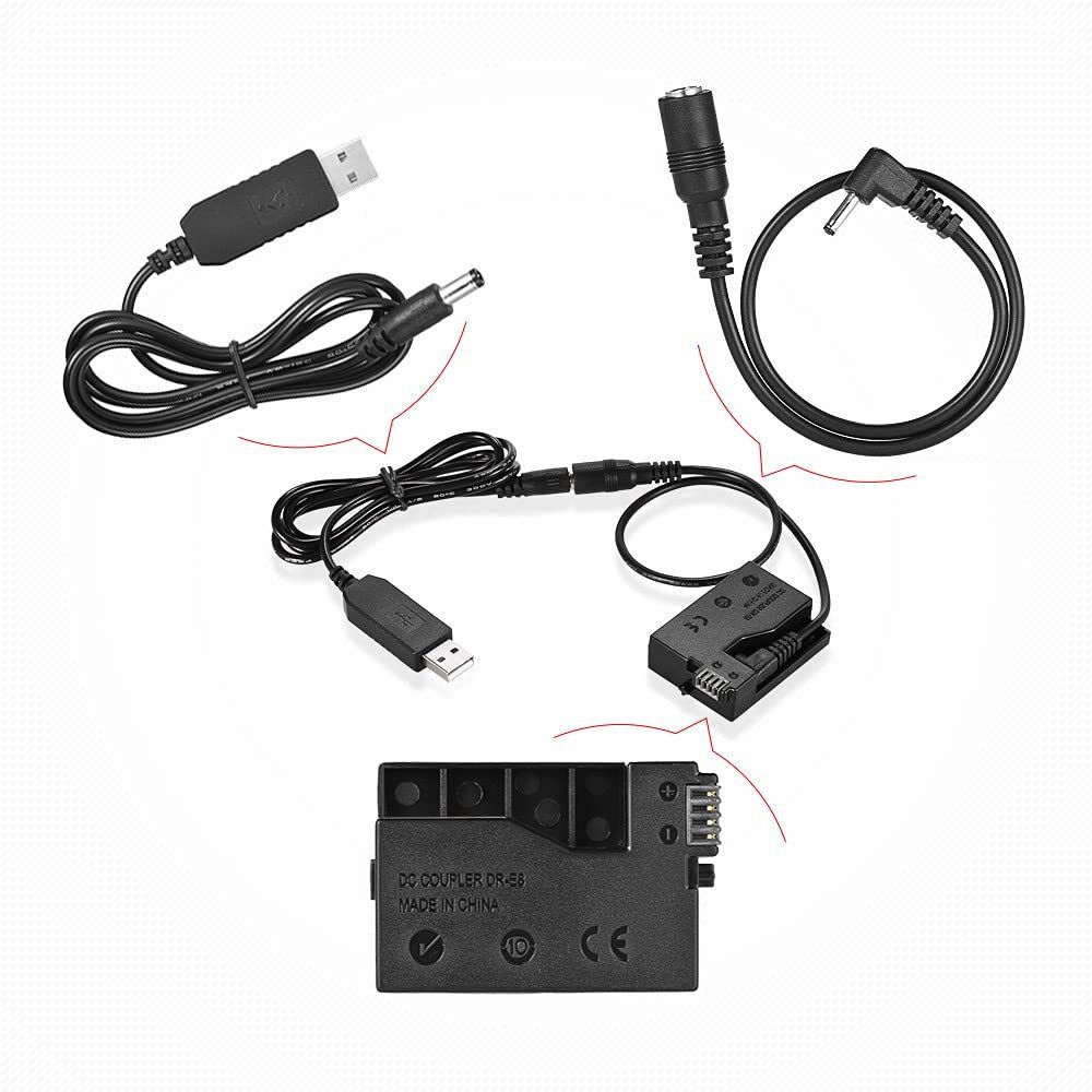 DIGICLAMBO DR-E8 LP-E8 LPE8 Dummy Battery + 5V-8.4V USB Driver Cable ACK-E8 Camera Camera Battery Charger-image-11