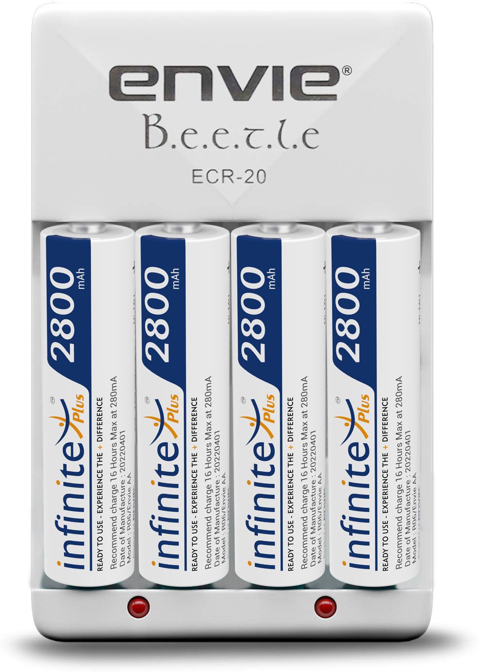 Envie Bettle ECR-20 |Combo With| 4xAA 2800 Ni-MH rechargeableCamera Battery Charger