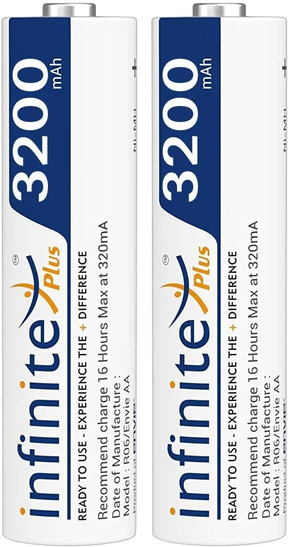 Envie AA 3200 2PL Infinite Ni-Mh 3200mAh Capacity Rechargeable Battery Camera Ni-MH Battery-picture-22