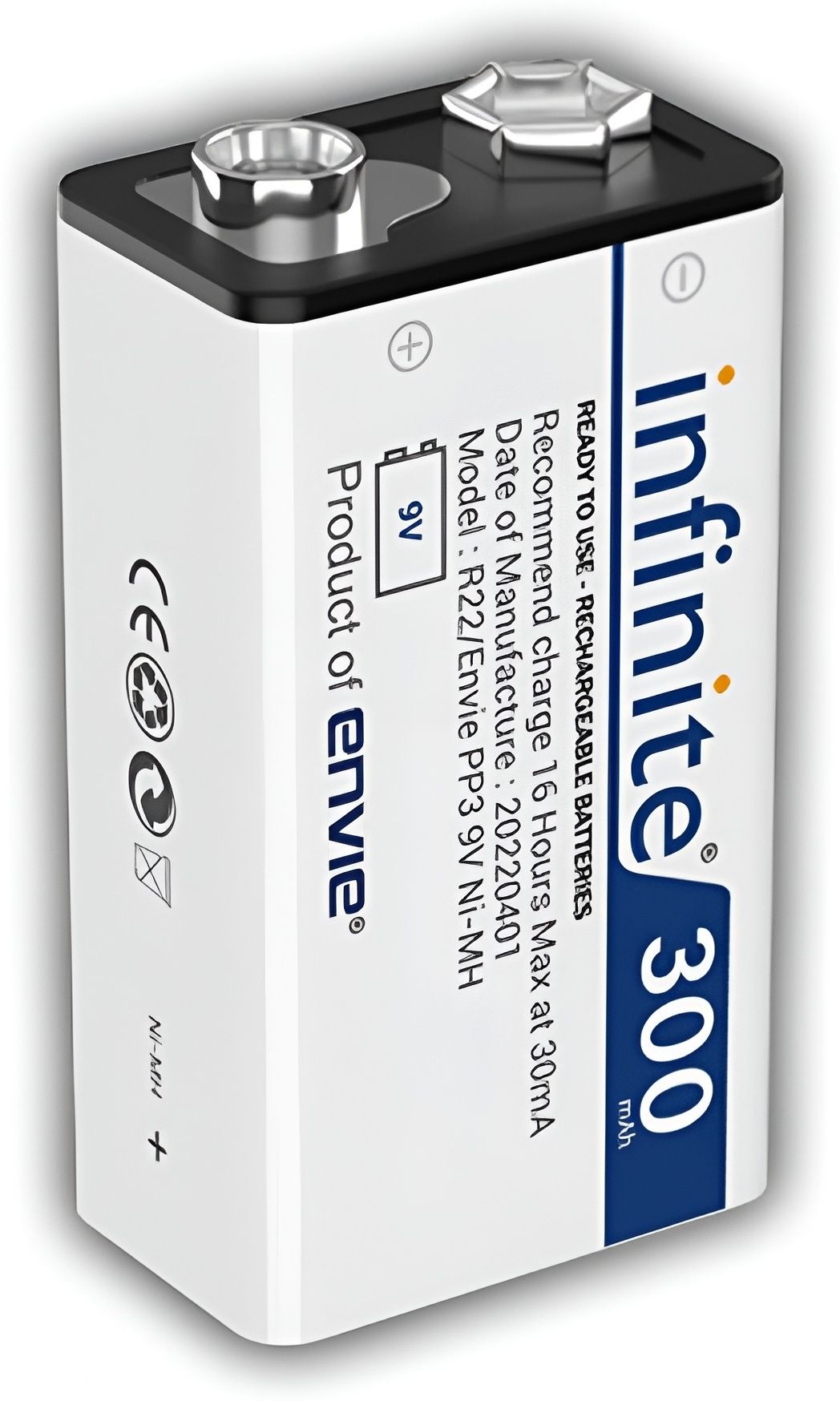 Envie 9V Infinite Ni-Mh 300mAh Capacity Rechargeable Battery Camera Ni-MH Battery-picture-16