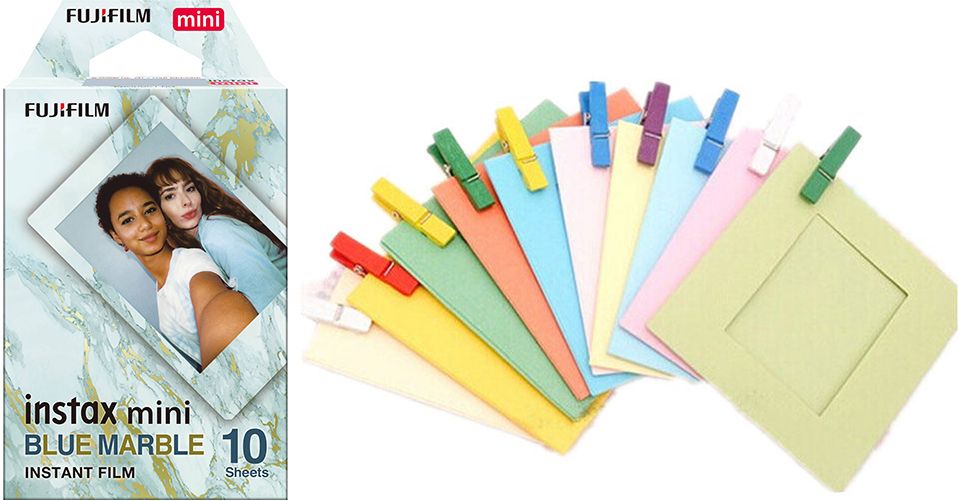 FUJIFILM Instax Mini Blue Marble Film 10x1 With Simple Hanging Paper Bunting Film Roll-image-22