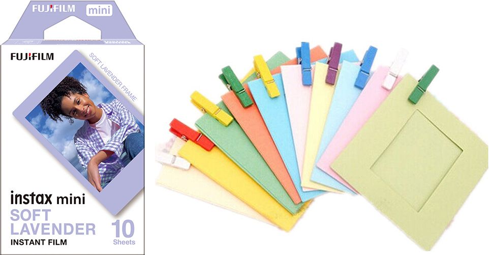FUJIFILM Instax Mini Soft Lavender 10x1 Film With Simple Hanging Paper Photo Bunting Film Roll-image-38