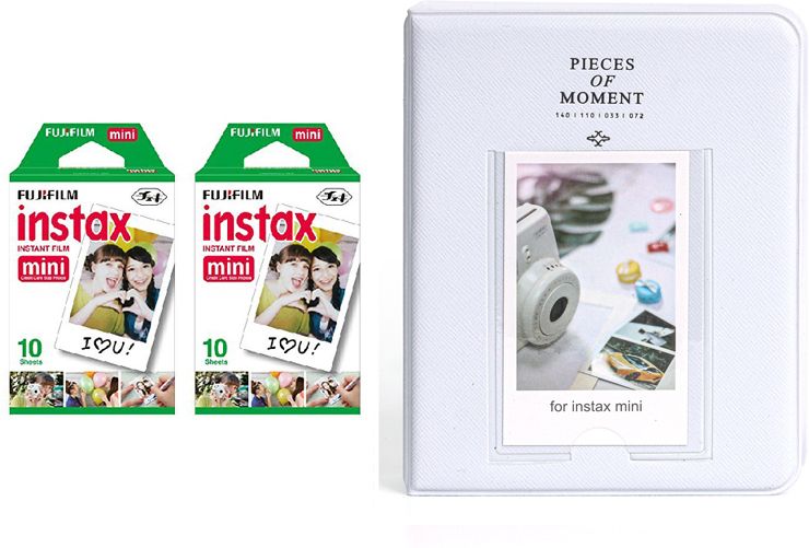 FUJIFILM Instax Mini 10X2 Instant Film With 64-Sheets Clay White Album For Mini Film Roll