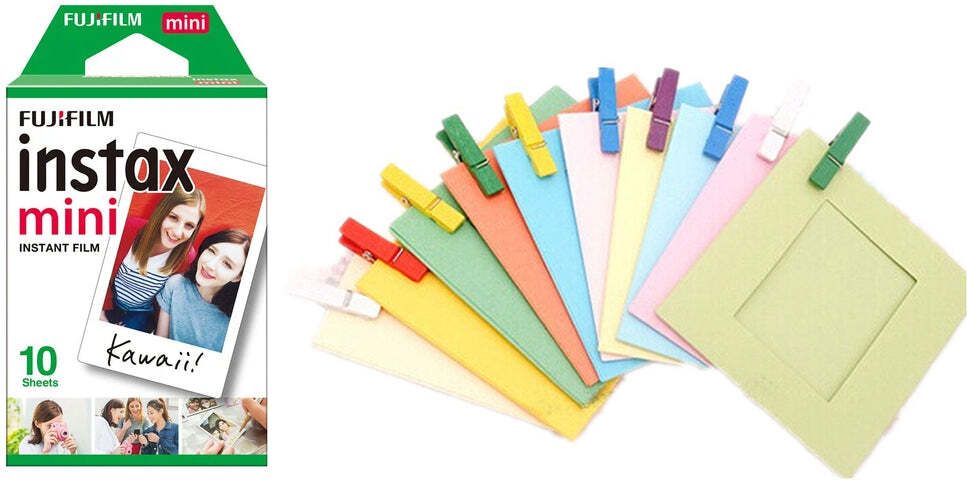 FUJIFILM Instax Mini 10X1 Film With Simple Hanging Paper bunting - 10 Exposures Film Roll