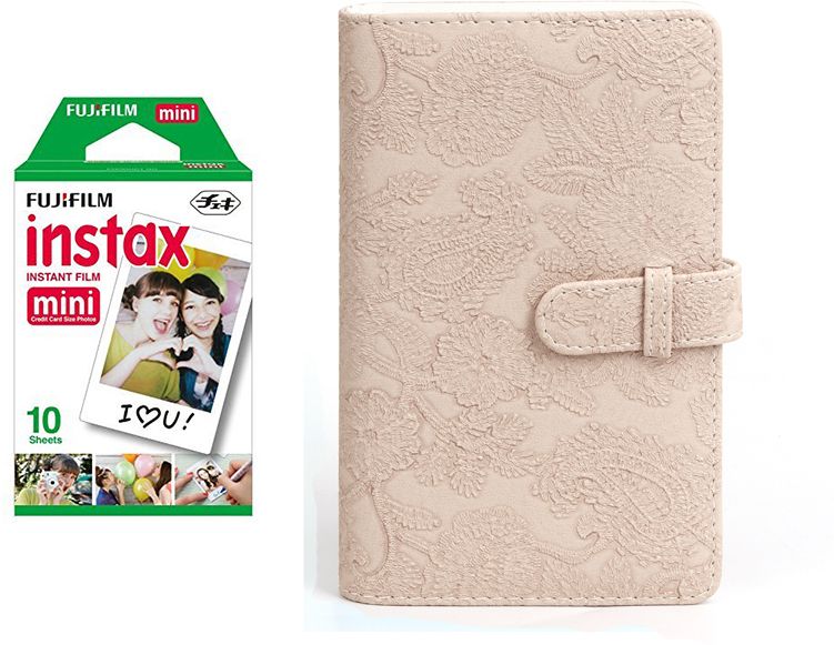 FUJIFILM Instax Mini 10X1 Sheets Instant Film with 96-sheet Pink releivoalbum for mini Film Roll
