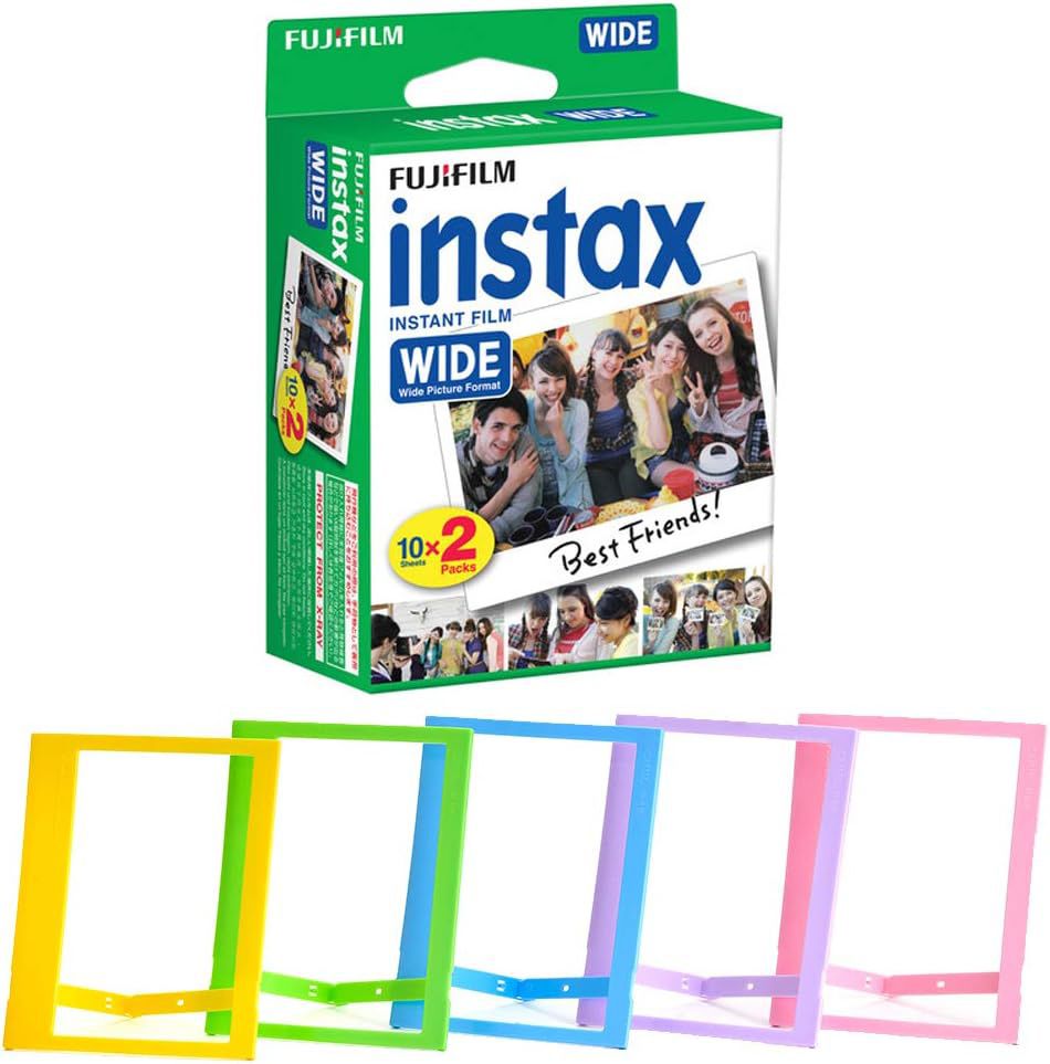FUJIFILM Instax wide 10X2 wide Film With 5 Plastic Colored frames for Instax Wide Film Roll-image-5
