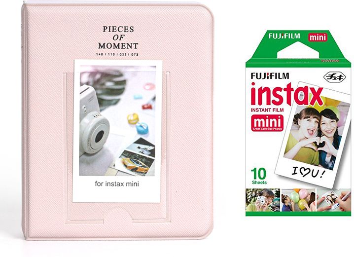 FUJIFILM Instax Mini 10X1 Instant Film With 64-Sheets Album For Mini Film (Blossom Pink) Film Roll