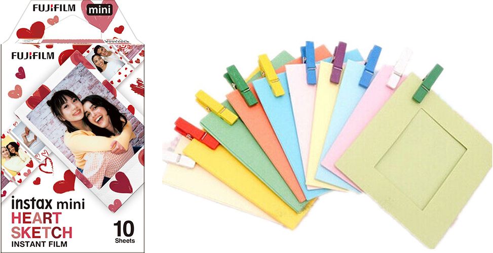 FUJIFILM Instax Mini Heart Sketch 10x1 Film With Simple Hanging Paper Photo Bunting Film Roll-image-30