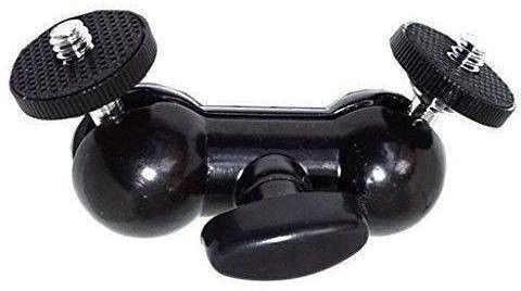 MILLETS Cool Ballhead Multi-Function Double Ballhead 1/4" Screw for Monitors Led Light Rotating Flash Bracket