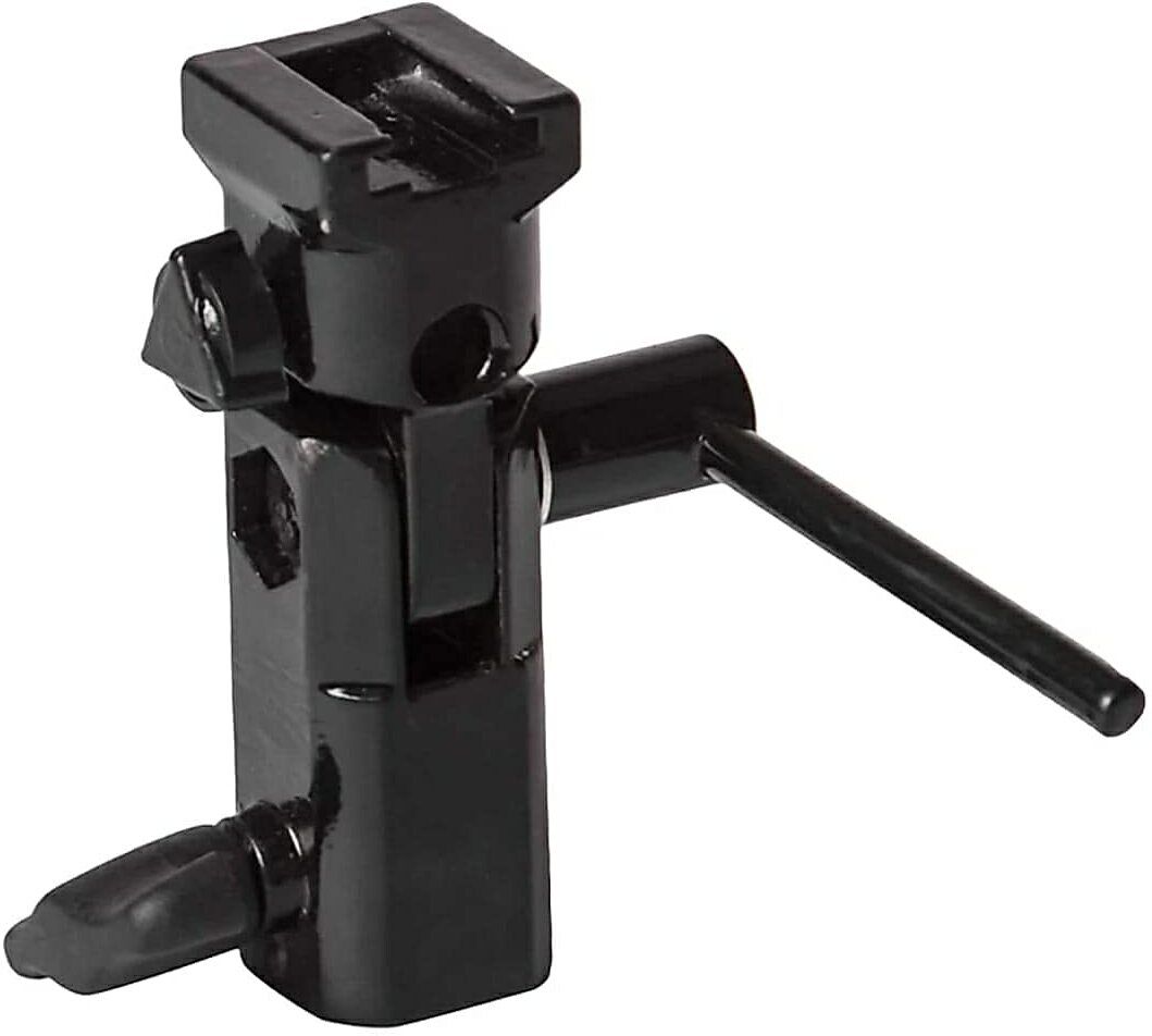 Hiffin S1 Umbrella Bracket Heavy Duty Flash Light Stand Umbrella Holder B Bracket Speedlite Holder (CNC Aluminium) in Black Color Folding Flash Bracket