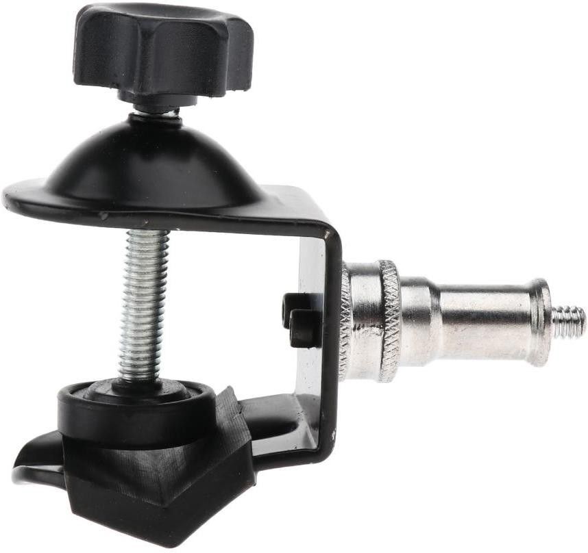 MILLETS Steel C Clamp Stud Holder Mount for Light Stand Straight Flash Bracket