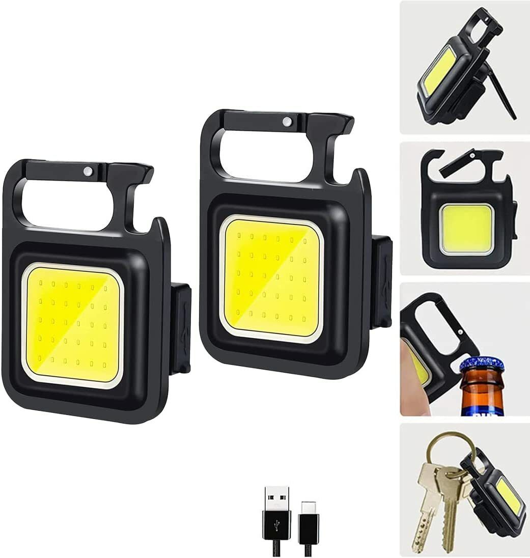 TECHGEAR Small Flashlight,800 Lumens Rechargeable Keychain Mini Flashlight Straight Flash Bracket