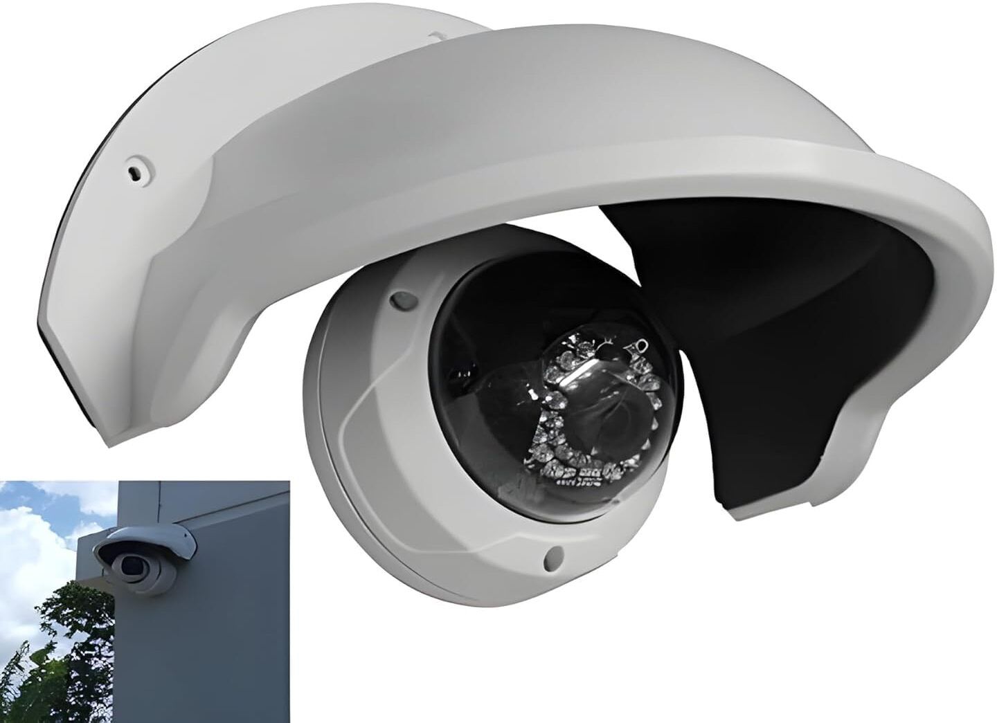 Bellveen Universal CCTV Camera Sun Rain Shade Protection Cover for Outdoor | White 1Pcs Camera Housing-picture-25