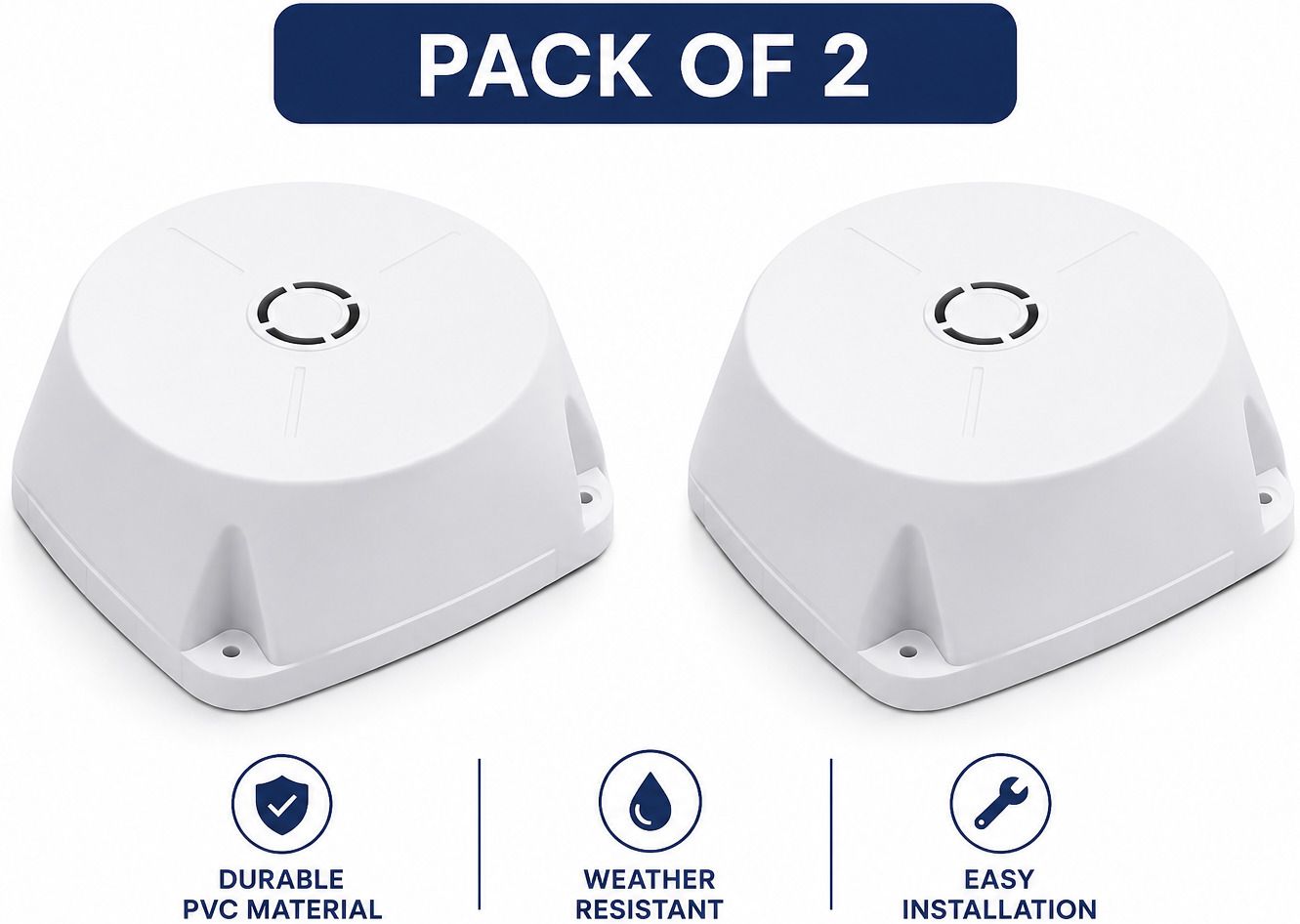 CH Enterprises (Pack of 2) 4x4 PVC CCTV Camera Junction Box White | Cable Management Box Camera Housing-picture-40