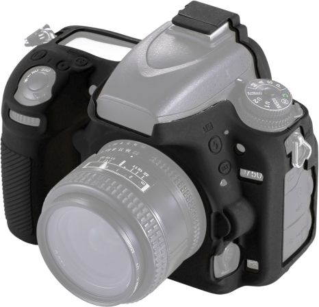 ELFOG Soft Silicone Protective Case for Nikon D750 Camera (Black) Camera Housing