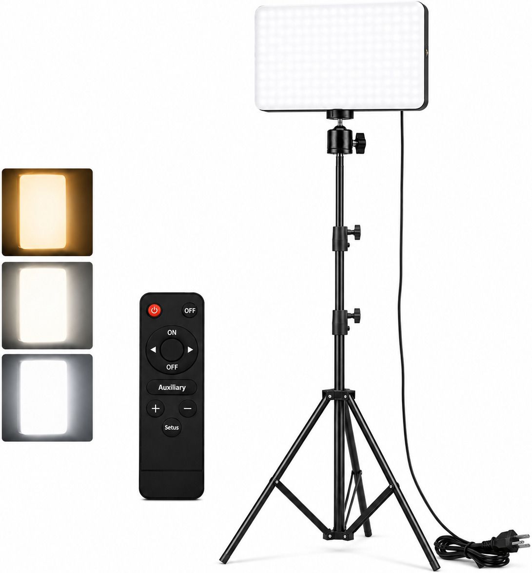 Mocking Bird 11" LED Video Soft Light Panel with 7 Foot Stand Camera Light for Photography 3600 lx Camera LED Light-image-32
