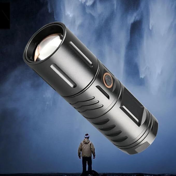 SUICUNE Super Bright LED Torch, Rechargeable Torch with Power Indicator 6 lx Camera LED Light-image-32