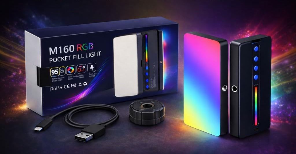 WunderVoX M160 RGB LED Fill Light for Phone Camera, DSLR & Mirrorless Cameras 1150 lx Camera LED Light-image-23
