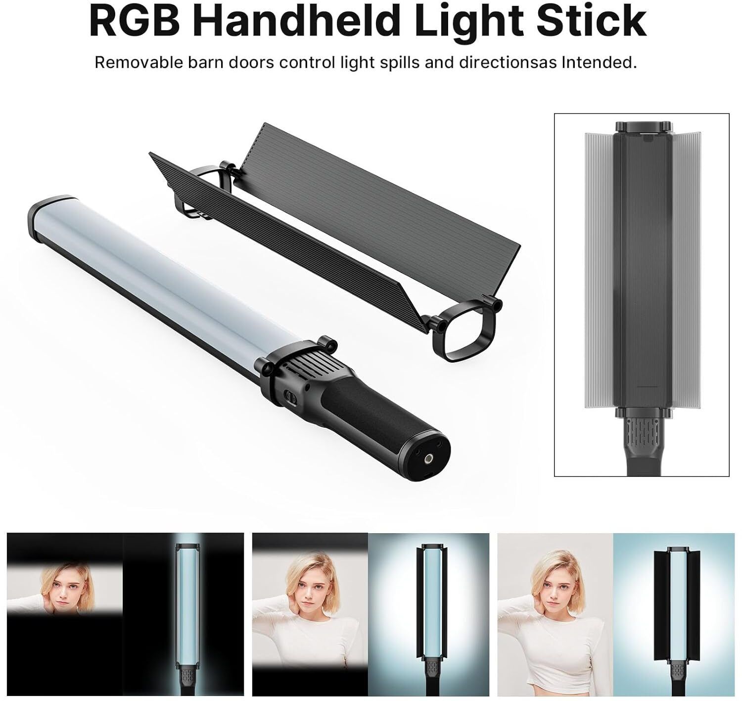 ENMORA RGB Light Stick, Portable Handheld Stick XGG37 5800 lx Camera LED Light-image-45