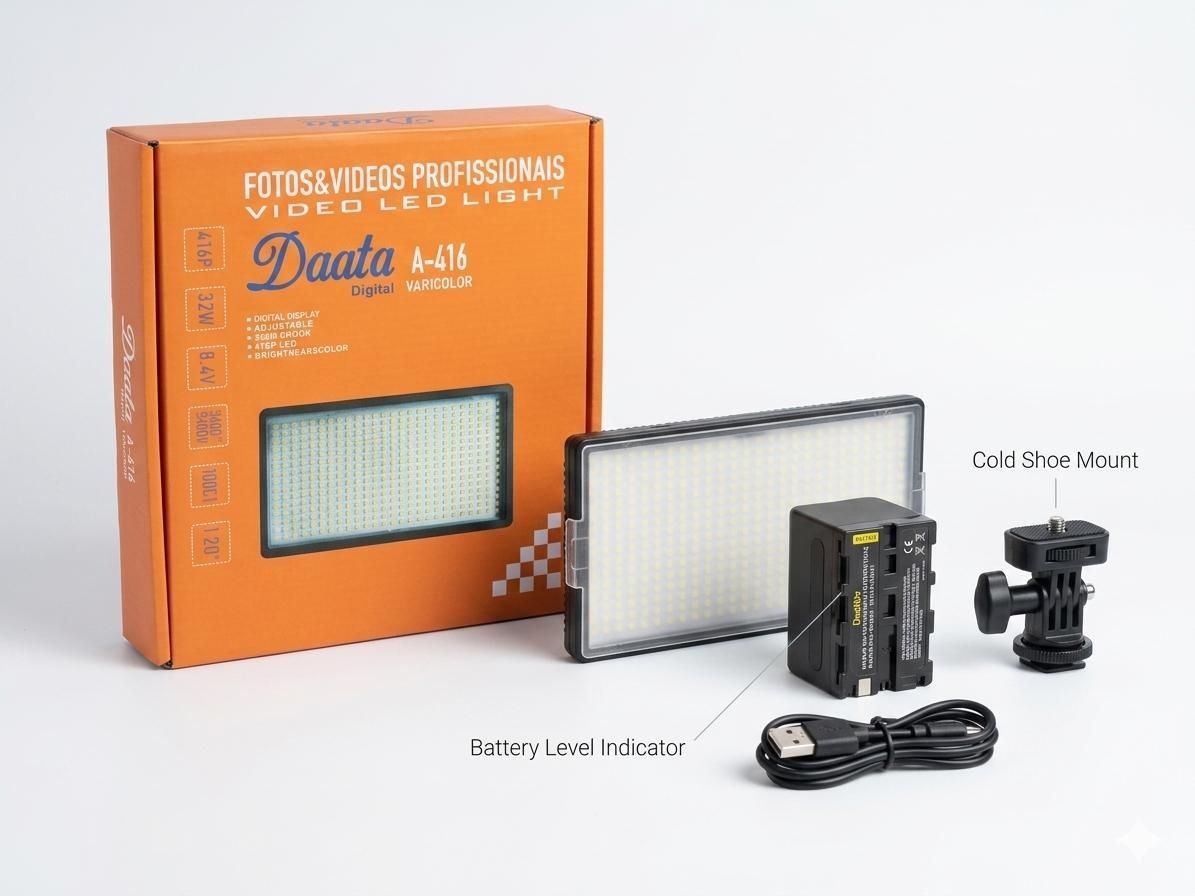DAATA VIDEO LED LIGHT 416 VARI COLORS 3200 lx Camera LED Light-image-45