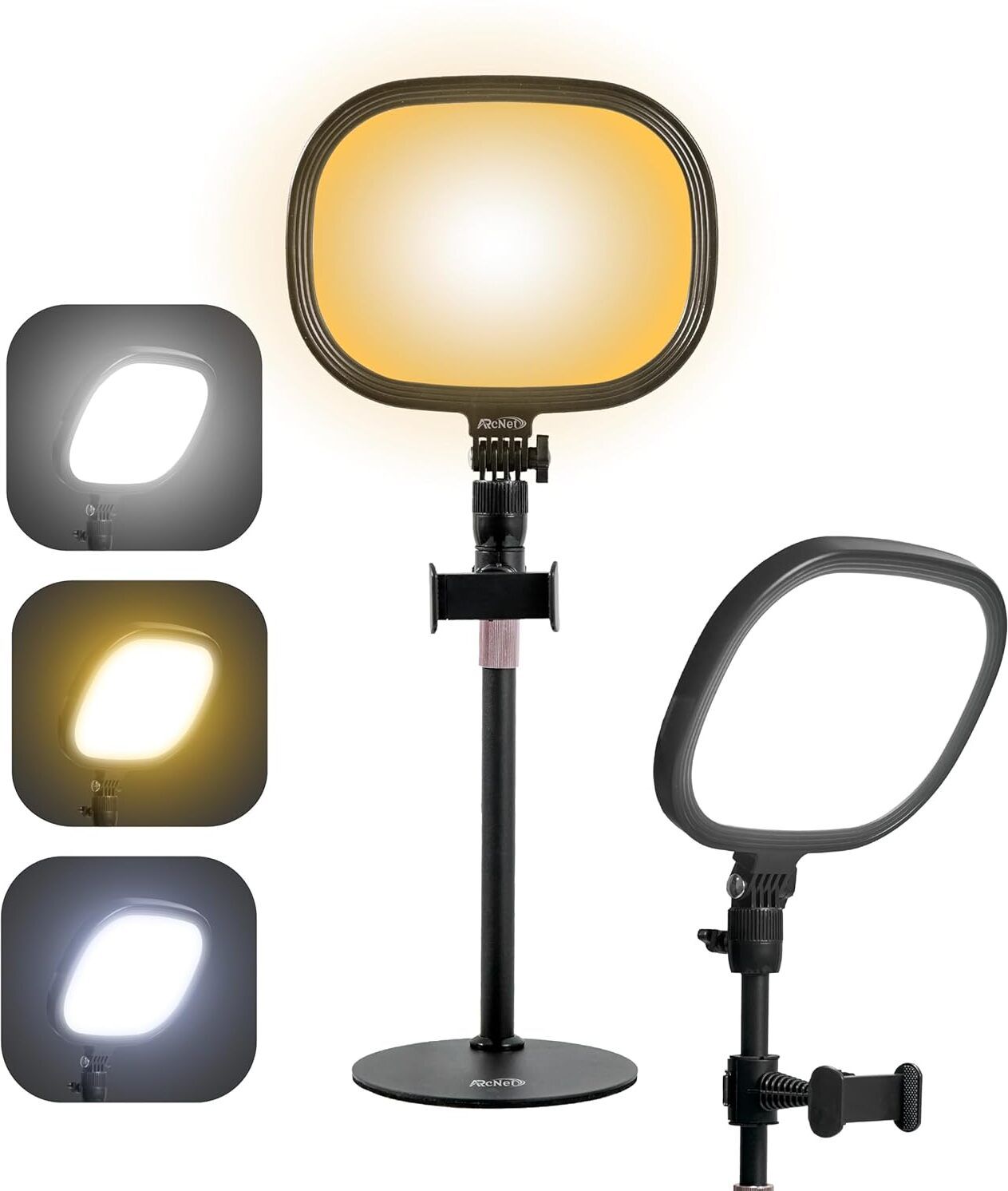 Arcnet USB Slab Light for Video Shotting with Adjustable Desk Stand for Mobile Holder 6000 lx Camera LED Light-image-10