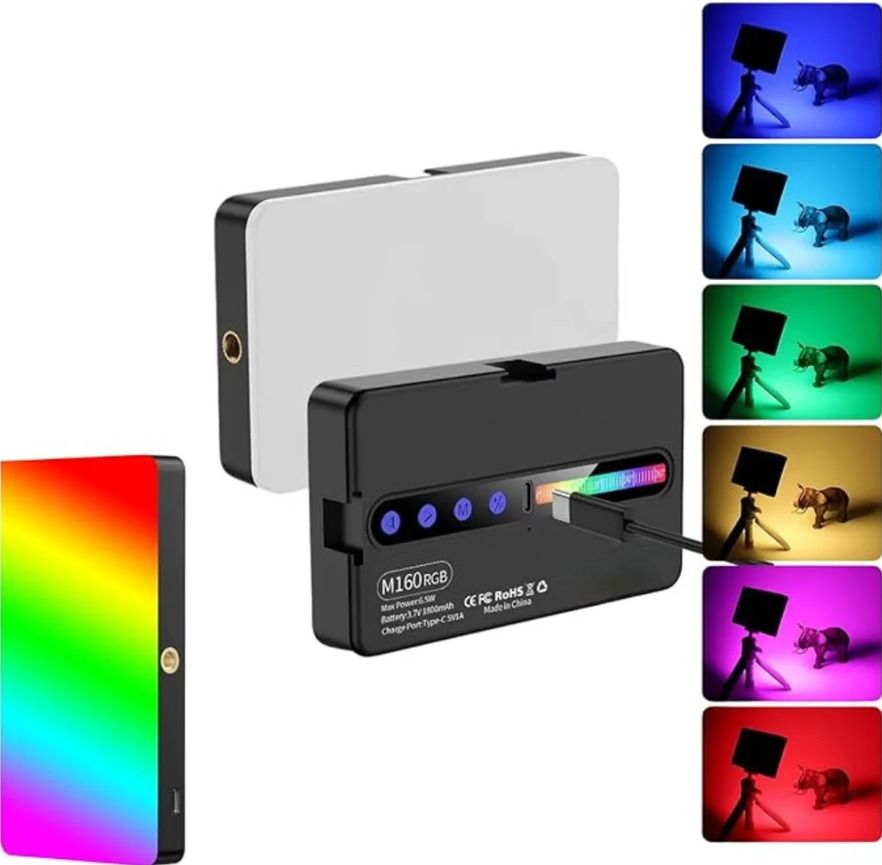 JTP M160 RGB Portable Camera Light Dimmable Panel Lamp | for Live Stream/Selfie 1150 lx Camera LED Light-image-13