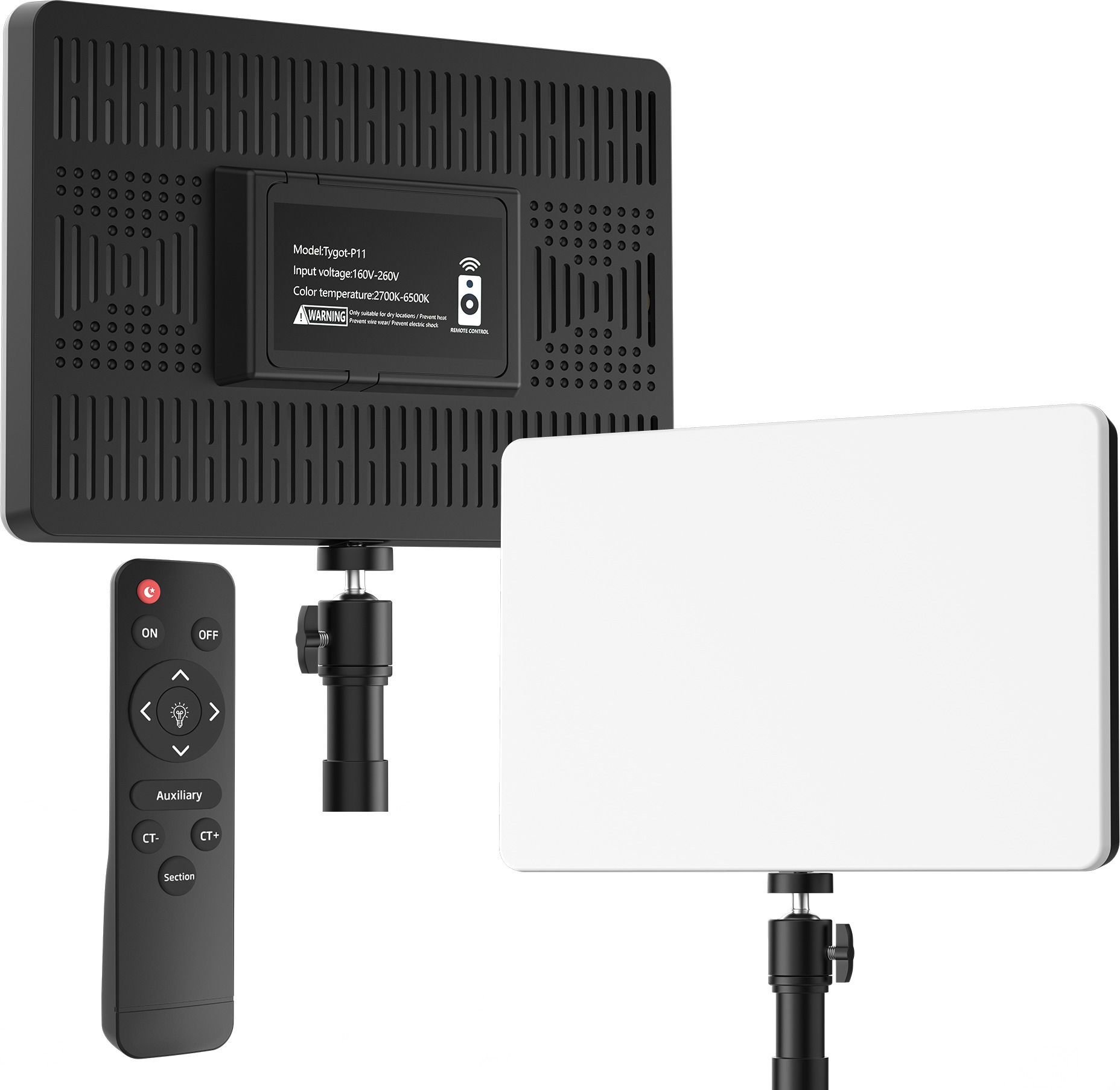 Tygot P-11 Fill Light with Remote, 45W, 95+ CRI, Soft Studio Light for Video Shooting 6000 lx Camera LED Light-image-35