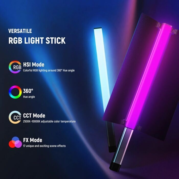 TECHEL RGB LED Light Stick for Photography, Photography Light RYY25 5800 lx Camera LED Light-picture-22
