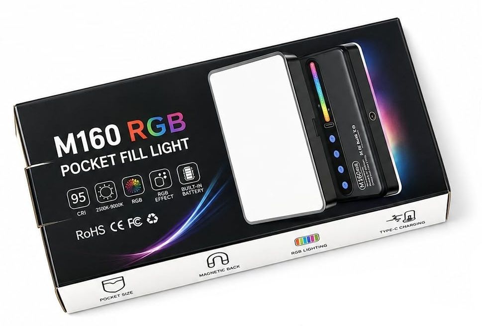 TRUDO M160 LED Pocket Fill Light for Product Photography & Vlogging 1150 lx Camera LED Light-image-15