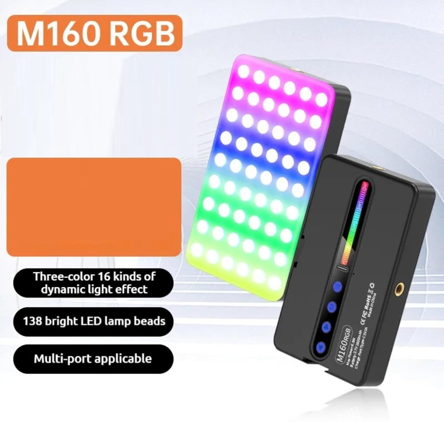 WunderVoX M160 Portable Camera Fill Light with Dimmable Brightness Control 1150 lx Camera LED Light-image-25