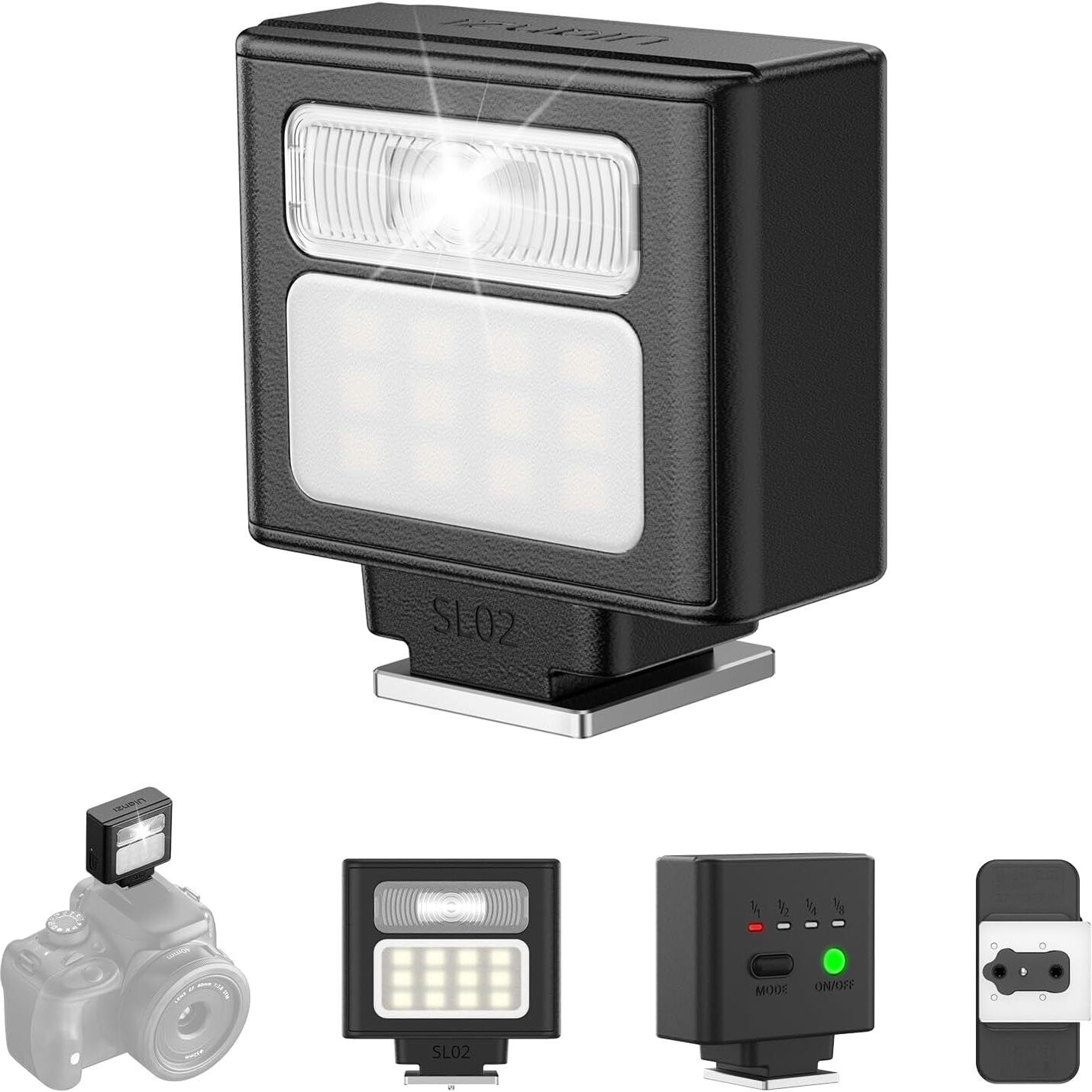 ULANZI SL02 Mini Camera Flash & Video Light GN8 6500K 4 Levels Universal 200 lx Camera LED Light-image-42