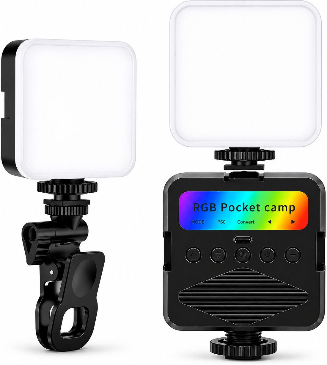ANSHAURA Portable RGB Video Light Panel with Mount Clip for Studio and Outdoor Use 100 lx Camera LED Light-image-30
