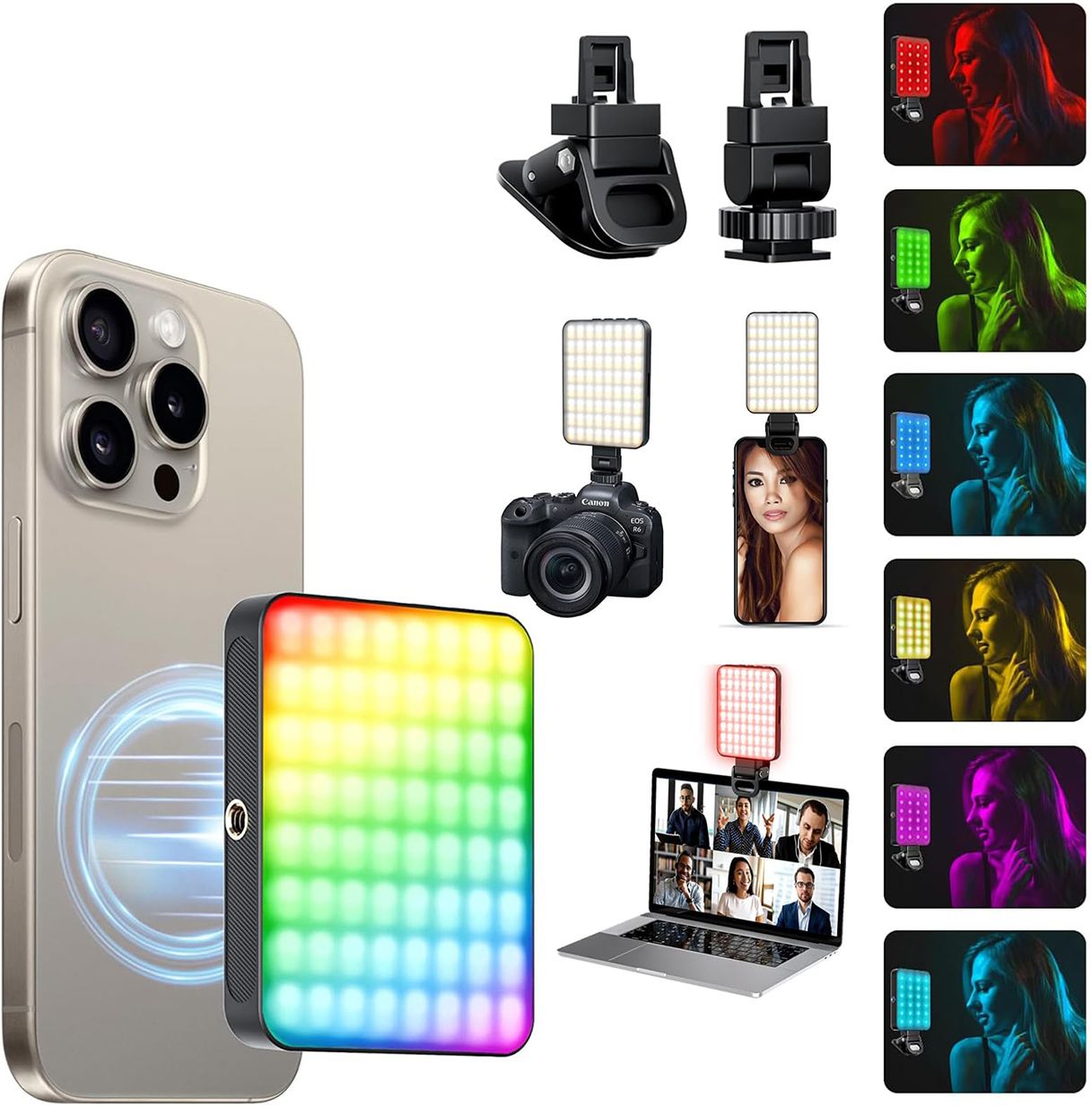 ELEPHANTBOAT RGB LED Selfie Phone Light for Vlog 0 lx Camera LED Light-image-9