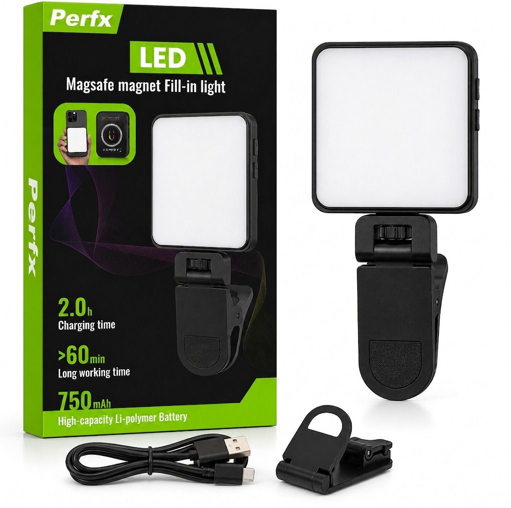 Perfx Rechargeable MagSafe LED Light for Mobile, Camera, Photography & Streaming 100 lx Camera LED Light-image-40