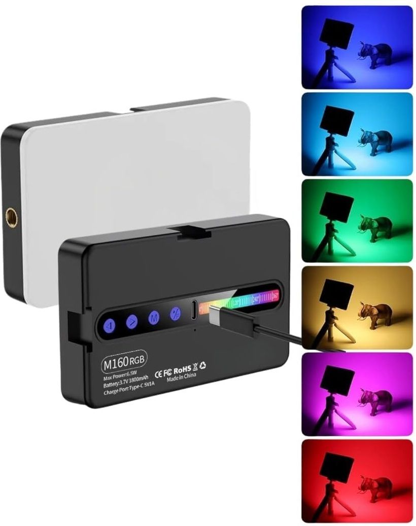 WunderVoX M160 Portable RGB Video Light for DSLR & Smartphone Shooting 1150 lx Camera LED Light-image-5