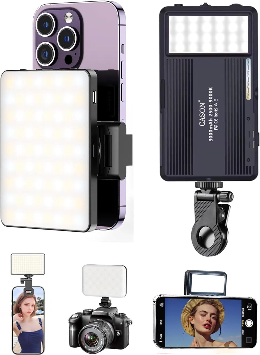 CASON 2 in 1 Light For Video Shooting- Photography Camera Light /Ring light for Phone 4 lx Camera LED Light-image-46